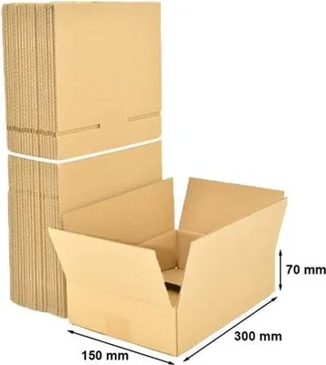 Obrázok produktu pre Skladacie kartóny Kartónová krabica na balenie 300 x 150 x 70 mm, 50 kusov