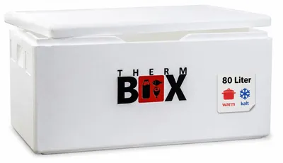 Produktbild von THERM BOX 80W Styroporbox 80 Liter für E3-Kiste Innen 62,5x44x30cm Wandstärke 3cm