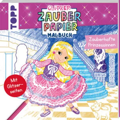 Produktbild von Glitzer Zauberpapier Malbuch Zauberhafte Prinzessinnen