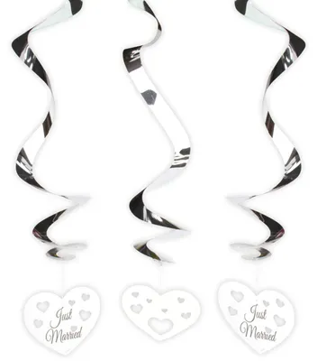 Produktbild von Hochzeit Just Married Hängedeko Spirale mit Herz - 3 Stück
