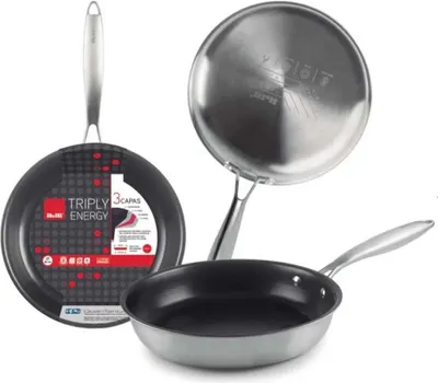 Zdjęcie produktu dla Ibili Patelnia Triply 24 Cm Srebrna Srebrna Jeden rozmiar
