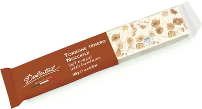 Produktbild von Torrone mit Haselnüssen, soft, Torrone tenero con Nocciole, 180g, weißer Nougat, Dolcital