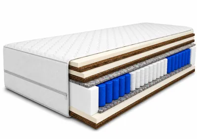 Produktbild von Taschenfederkernmatratze NOVA COCOHART 200x200 cm – Premium Kokosmatratze, sehr hart H4/H5, 7 Zonen, Kokosfasern, Premium-Viskosebezug, nicht gerollt