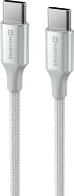Produktbild von Swissten - Textile II kabel USB-C - USB-C (1,5 m, bílý)