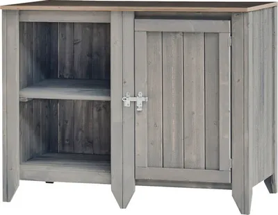 Produktbild von Gartenschrank/Outdoorküche Konsta Typ 559 Sideboard inkl. 1 Tür 115 x 60 x 88 cm hellgrau