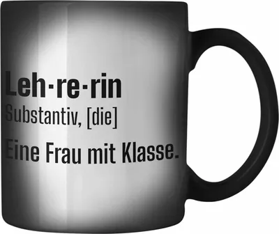 Produktbild von Trendation - Lehrerin Geschenk Farbwechsel Zauber-Tasse Geschenkidee Lustig Danke Sprüche Dankeschön Grundschule Frau mit Klasse (Schwarz)