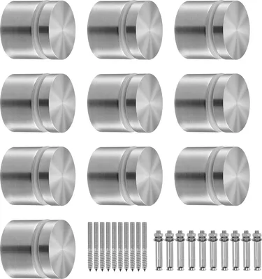 Produktbild von SucceBuy 10 Stück runde Glasklemm-Geländerhalterung für 0,31"-0,62" gehärtetes Glas, 316 Edelstahl-Montageklemme, Glasregalhalterung für Balkon, Garten, Pool, Treppe, Silber