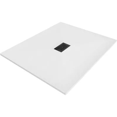 Zdjęcie produktu dla Mexen Hugo brodzik prostokątny SMC 140 x 100 cm, biały, maskownica czarna - 42101014-B
