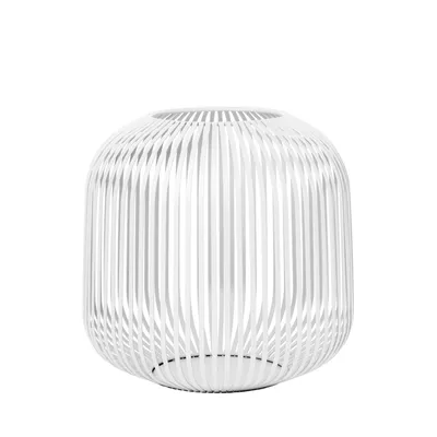 Produktbild von Blomus Laterne Lito M, Indoor Windlicht, Kerzenhalter, Stahl pulverbeschichtet, White, 27 cm, 66204