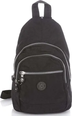 Produktbild von Bag Street Leichter Ein-Schulter Rucksack aus Crinkle Nylon für Spaziergänge Schwarz