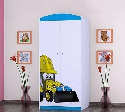 Immagine prodotto di BDW Armadio, 2 ante, 2 cassetti, guardaroba, 180x90 cm, blu