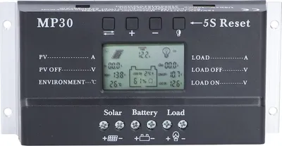 Obrázek produktu pro Solární regulátor nabíjení 30A 12/24V LCD displej Podsvícení Ochrana obvodu USB port MPPT PWM Regulátor baterie
