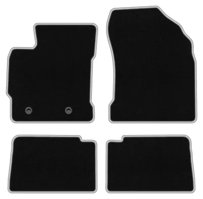 Immagine prodotto di Tappetini in moquette per Toyota Auris I 2006-2012 (hatchback/station wagon) – set 4 pezzi, nero/argento, su misura – Wielganizator CARLUX