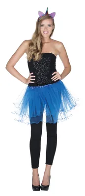 Produktbild von Tüllrock Petticoat Tutu Unterrock blau Karneval Fasching Kostüm 34-40