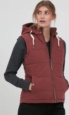 Produktbild von OXMO OXLew Damen Weste Steppweste Outdoor Weste mit Kapuze Eingrifftaschen Baumwollmischung Regular fit