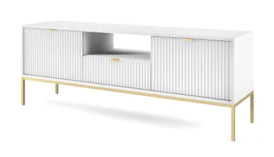 Produktbild von Furniture24 Fernsehschrank Nova RTV154 Unterschrank Lowboard 2 türen 1 Schublade Weiß