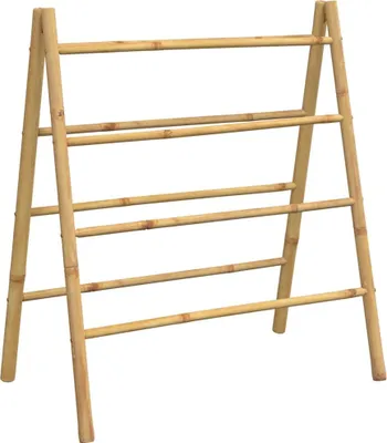 Produktbild von vidaXL Doppel-Handtuchleiter mit 4 Sprossen 90x50x100 cm Bambus