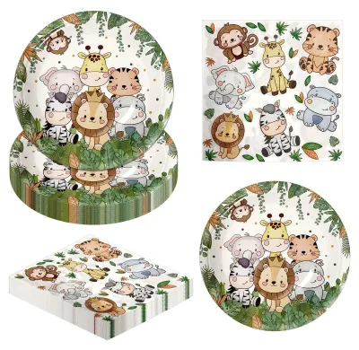 Produktbild von Omgoods – Geburtstagsparty-Set mit Papiertellern für Kinder