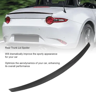 Image de Spoiler de coffre arrière Amélioration de la stabilité de conduite Look sportif Léger pour MX-5 Miata ND 2016 à 2022 Style fibre de carbone