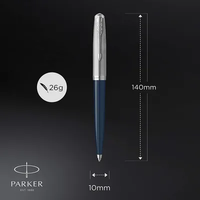 Produktbild von Parker 51 Kugelschreiber | Nachtblauer Schaft mit Chromfarbenen Zierteilen | Mittlere Schreibspitze mit Schwarzer Nachfüllmine | Geschenkbox