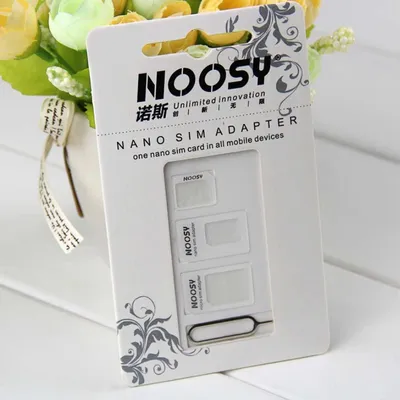 Produktbild von Noosy SIM Card Adapter (Nano/MicroSim) weiß + Sim Opener