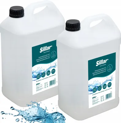 Zdjęcie produktu dla Sillar Woda demineralizowana 10 l – woda destylowana do żelazek, akumulatorów, nawilżaczy powietrza i gospodarstwa domowego