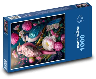 Obrázok produktu pre Puzzle 1000 Vtáky medzi kvetmi - martinpuzzle