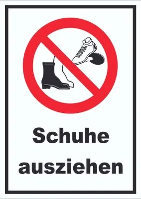 Produktbild von Schuhe ausziehen Schild A4 (210x297mm)