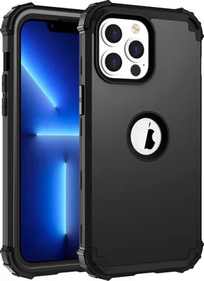 Image de Coque pour iPhone 14 Pro Hybride 3in1 PC et TPU antichoc, étui durable noir