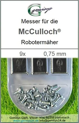 Produktbild von 9 Messer Ersatzmesser Ersatz-Klingen 0,75mm kompatibel mit McCulloch Rob R600 R1000 Mc Culloch