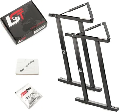 Produktbild von 2x Schienen Unterlage Flexboard Fett Scharnier Dämpfer Schwarz für VW T5 T6 V VI