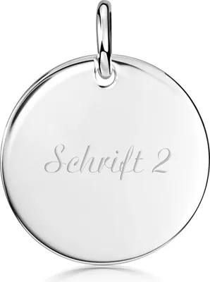 Produktbild von MATERIA by Matthias Wagner Gravur Anhänger rund Silber 925 Kettenanhänger personalisiert Ø 20mm rhodiniert KA-323-Silber