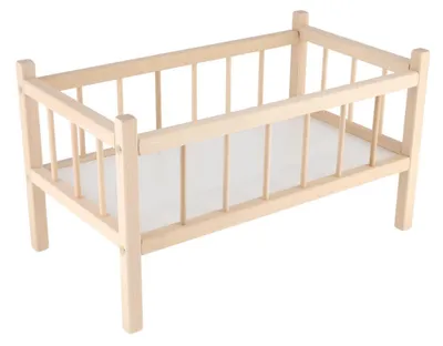 Obrázok produktu pre Postieľka pre bábiky z dreva 49x28x28cm v taške