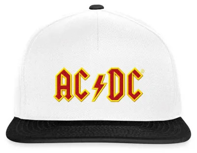 Produktbild von Spreadshirt AC/DC In Rot Und Gelb Stick Snapback Cap, One size, Weiß/Schwarz