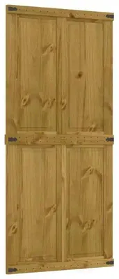 Image de Porte coulissante de style rustique - Porte intérieure en bois massif - 100 x 210 cm - Gain de place - Disponible en plusieurs couleurs