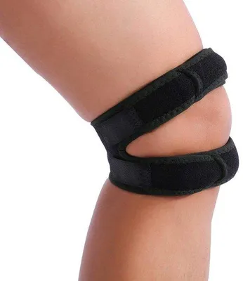Produktbild von Unyqoos® Verstellbare Neopren-Kniebandage mit Doppelkompression – stützend & schmerzlindernd bei Sport und Reha, verstellbare Klettverschlüsse