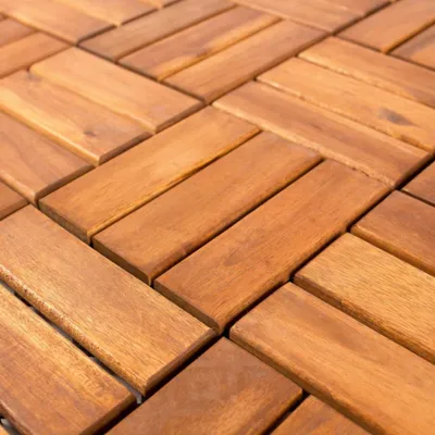 Produktbild von Powertec Garden Massivholz Klickfliese 9er-Set Holzfliesen 30x30cm