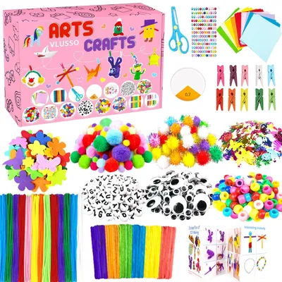 Produktbild von Bastelset Kinder Kreatives DIY bastelkoffer für Jungen Mädchen 4-12 Jahre 2000pcs-2 Rosa