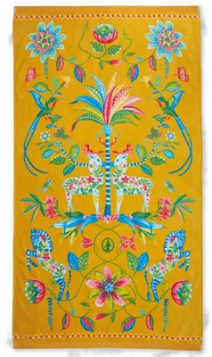 Produktbild von Pip Studio 100% Baumwolle, terry velour, 400 GSM Badetuch Curio Beach Yellow 100X180 100 x 180 cm 1 Strandlaken Gelb