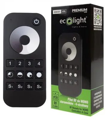 Immagine prodotto di Pannello di controllo touch screen RT6 RF per controller di strisce LED MONO, 4 zone, colore nero
