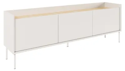 Produktbild von Selsey Tovi - TV-Schrank 3-türig, 175 cm, Weiß / Holzoptik Eiche