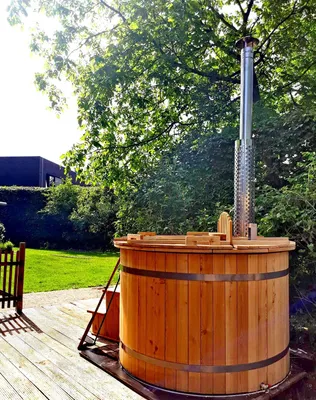 Produktbild von Whirlpool Pool Badefass Externer Bad Ofen Holz Garten Fass Thermoholz