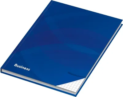 Produktbild von Notizbuch A4 Business blau kariert 96 Blatt Packung mit 4 Stück
