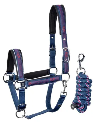 Zdjęcie produktu dla Harry’s Horse Equestrian Society – uzdę i smycz, kolor niebieski, w całości niebieska