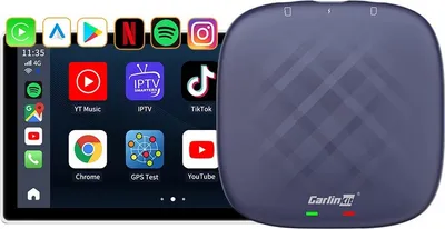 Produktbild von CARLINKIT Adapter Wireless AI Box mit Android 13 – 8 GB + 128 GB für Original-Autoradios mit CarPlay (blau)