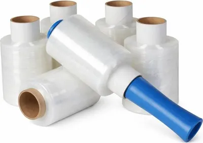 Zdjęcie produktu dla 6 sztuk folii stretch, folii paletowej, folii opakowaniowej, folii do owijania, folii do przeprowadzek, 10 cm (przezroczysta), 17 µm
