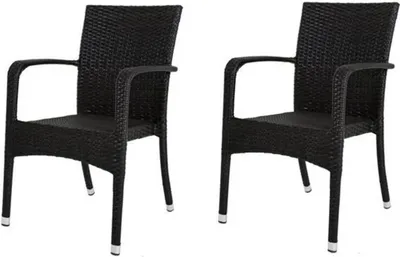 Produktbild von Stapelstuhl LONDON Aluminium, schwarz, 2er Set