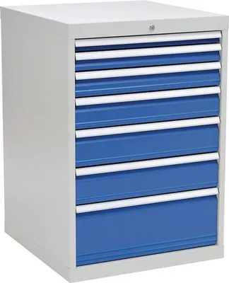 Immagine prodotto di Cassettiera H1019xL705xP736mm grigio chiaro/blu scuro 7 cassetti Ad estrazione totale