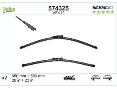 Produktbild von VALEO SILENCIO Scheibenwischer Wischblatt Vorne passend für MERCEDES-BENZ A-Klasse (W169) Rahmenlos