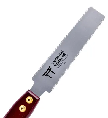 Produktbild von Temple Tool Co. Japanische Bündigschnittsäge (15,2 cm) – Flexible Doppelkanten-Zugsäge für Dübel & Zapfen